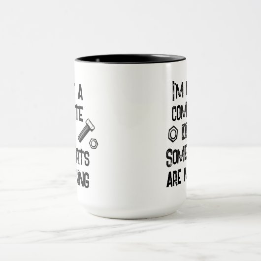 Mug Drôle pas un Idiot complet (Centre)