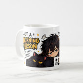 Mug Drôle Pas Un Matinal Café Chibi Chat (Devant gauche)