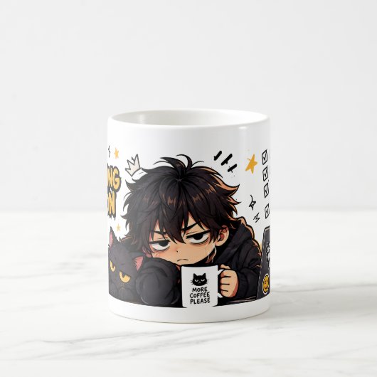 Mug Drôle Pas Un Matinal Café Chibi Chat (Centre)