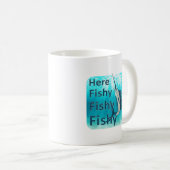 Mug Drôle pêchez ici le pélerin de poisson de poisson (Devant droit)