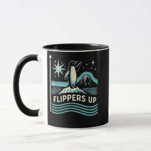Mug Drôle Penguin Résiste À La Manifestation Contre Le
