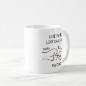 Mug Drôle Père Fille Fist Bump Dessin (Devant droit)