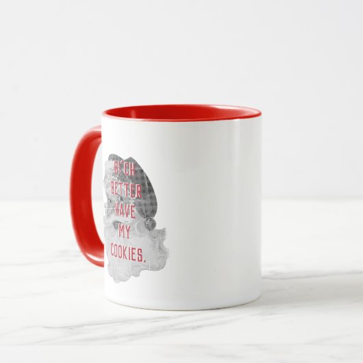 Mug Drôle Père Noël B**ch Mieux vaut avoir mes cookies (Devant gauche)