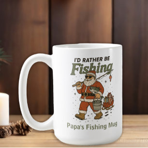 Mug Drôle Père Noël Plutôt Pêcher