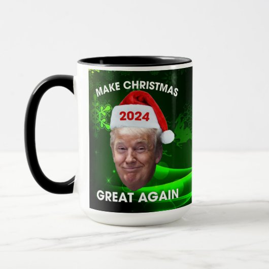 Mug Drôle Père Noël Trump 2024 Rendre Noël super (Gauche)