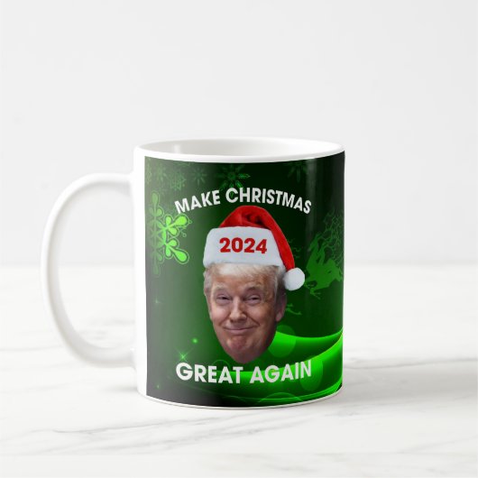 Mug Drôle Père Noël Trump 2024 Rendre Noël super  (Gauche)
