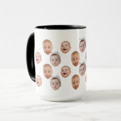 Mug Drôle personnalisé bébé visage photo visage 3 phot (Devant gauche)