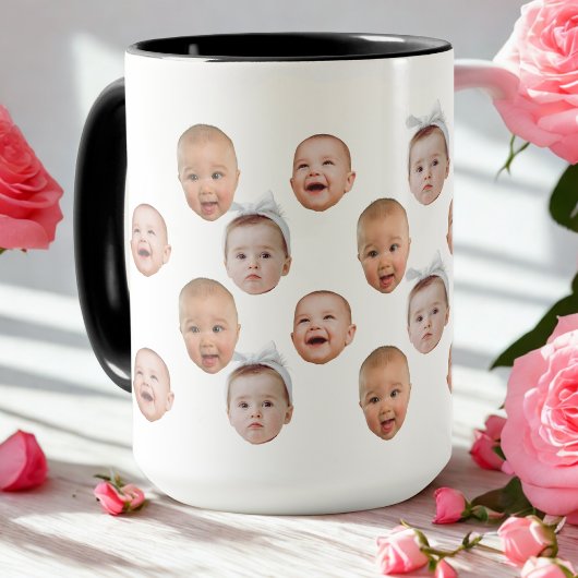 Mug Drôle personnalisé bébé visage photo visage 3 phot
