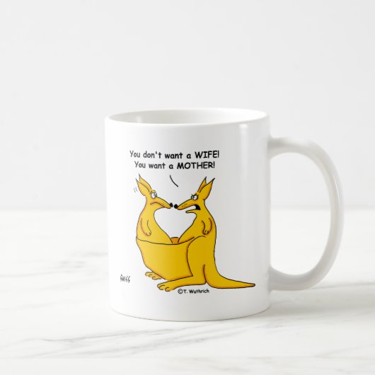 Mug Drôle Peter Pan Syndrome Cartoon Kangaroos (Droite)