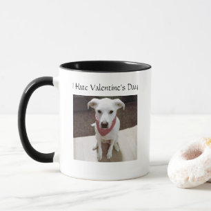 Mug Drôle photo de mignon chien Valentine's Day Black