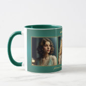 Mug Drôle photo Femmes Art Déco Turquoise (Gauche)