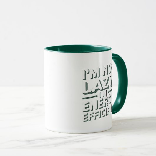 Mug Drôle phrase- Je ne suis pas paresseux, je suis éc (Devant droit)
