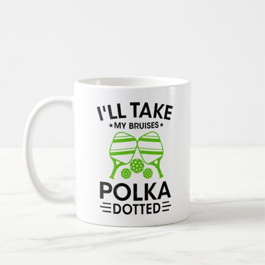 Mug Drôle pickleball je vais prendre mes ecchymoses po (Gauche)