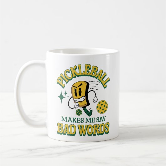 Mug Drôle Pickleball Me Fait Dire Mauvais Mots Paddleb (Gauche)