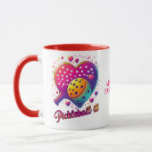 Mug Drôle Pickleball Vibrant Couleur Saint Valentin Ca (Gauche)