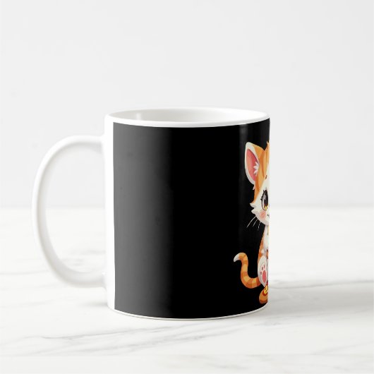 Mug drôle pizza manger chat pizza manger souris (Gauche)