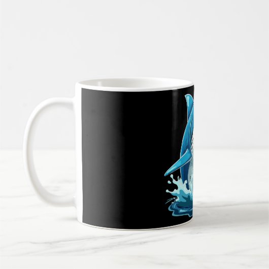 Mug drôle Pizza manger du requin (Gauche)