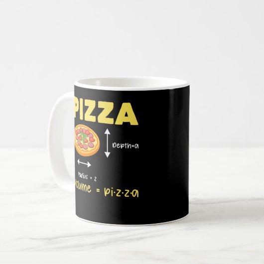Mug Drôle Pizza Math Volume Calcul Aliments Lover (Devant gauche)
