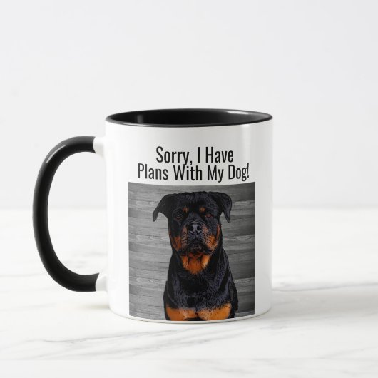 Mug Drôle Plans Rottweiler avec animal de chien (Gauche)