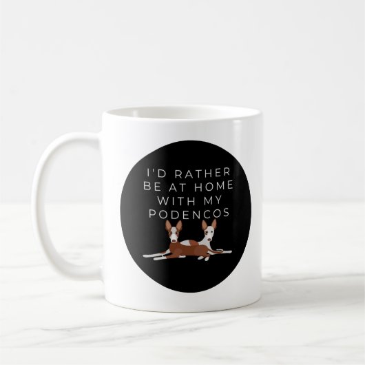 Mug Drôle Podencos Cartoon noir (Gauche)
