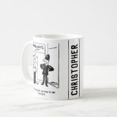 Mug Drôle pompier et dessin de policier (Devant gauche)