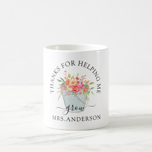 Mug Drôle pot plante "Merci pour m'aider à grandir" (Centre)