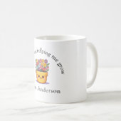 Mug Drôle pot plante "Merci pour m'aider à grandir" (Devant droit)