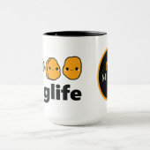 Mug drôle poulet nugget vie ajouter monogramme (Centre)