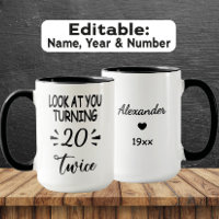 Mug drôle pour 40 ans – Nom personnalisé & année d