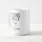 Mug drôle pour les fiançailles, Mug Enfin Ensemble (Devant gauche)