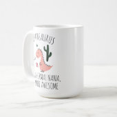 Mug drôle pour Nana, Nanasaurus grand-mère cadeau, (Devant gauche)