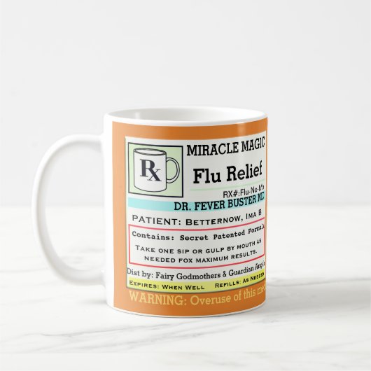 Mug Drôle Prescription RX Flu Medicine (Gauche)