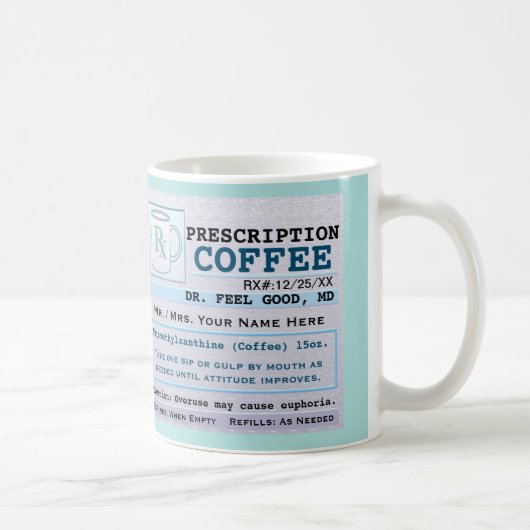 Mug Drôle Prescription RX Hospital Green (Droite)