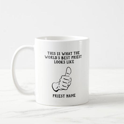 Mug Drôle Prêtre Cadeau Monde du meilleur incroyable n (Gauche)