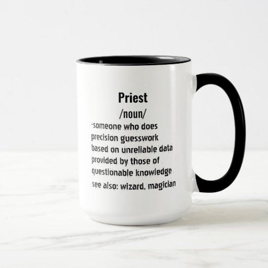 Mug drôle Prêtre Définition cadeaux pour hommes femmes (Droite)