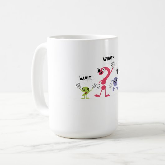 Mug Drôle professeur de grammaire, Attendez ce que l'a (Devant gauche)