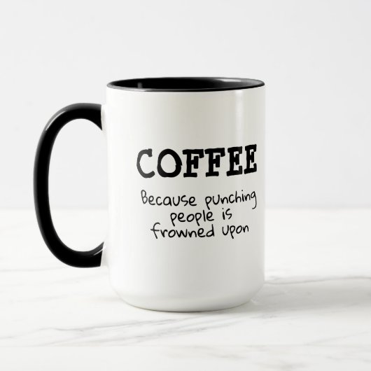 Mug Drôle Punching Frowé Sur Sarcastique (Gauche)