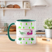 Mug Drôle Pyjama de Noël Dinosaur, fête de Noël