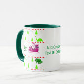 Mug Drôle Pyjama de Noël Dinosaur, fête de Noël (Devant gauche)