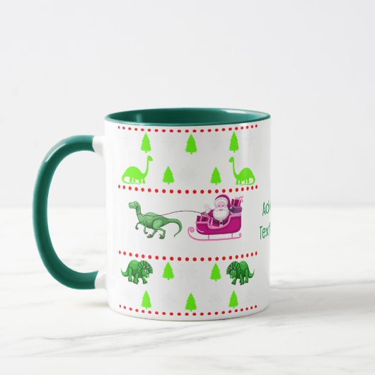 Mug Drôle Pyjama de Noël Dinosaur, fête de Noël (Gauche)
