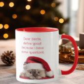 Mug Drôle Ragdoll Chat Santa Hat Définir Bon