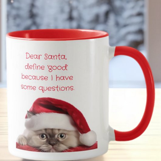 Mug Drôle Ragdoll Chat Santa Hat Définir Bon