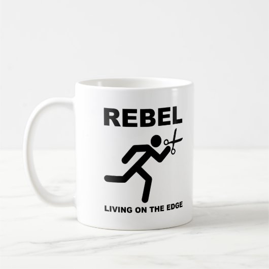 Mug Drôle Rebelle sur le Bord (Gauche)
