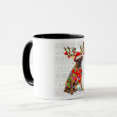 Mug Drôle Reindeer Boxer Chien Lumières de Noël (Devant gauche)