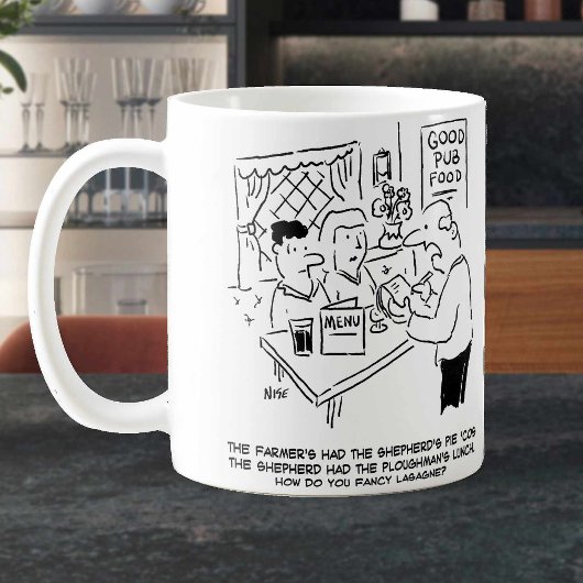 Mug Drôle Repas De Pub Country. Bac de nourriture de p