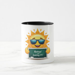 Mug Drôle "Retraité et l'adorant !" Soleil heureux en
