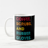 Mug Drôle Retro Coffee Scrubs Gants en caoutchouc (Gauche)