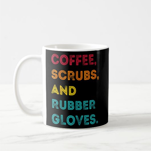 Mug Drôle Retro Coffee Scrubs Gants en caoutchouc (Gauche)