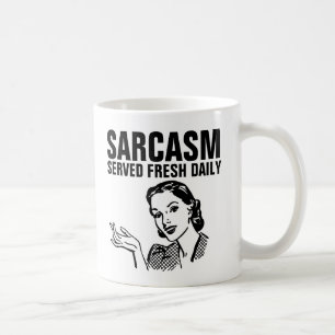 Mug Drôle Rétro Femme de ménage, SARCASM SERVÉ QUOTIDI