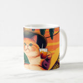 Mug Drôle Rétro Vacances de chats d'été (Devant droit)